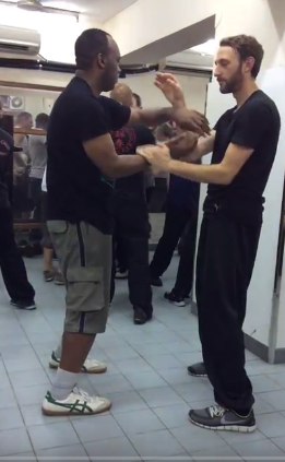 Chi Sao practice with student from Turkey