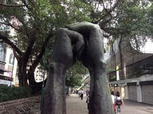 Statue of kung fu greeting in Hong Kong